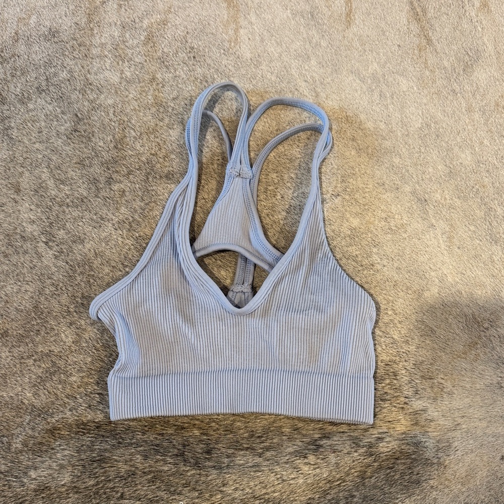 FP Movement by Free People Ribbed Sports Bra - Light Gray